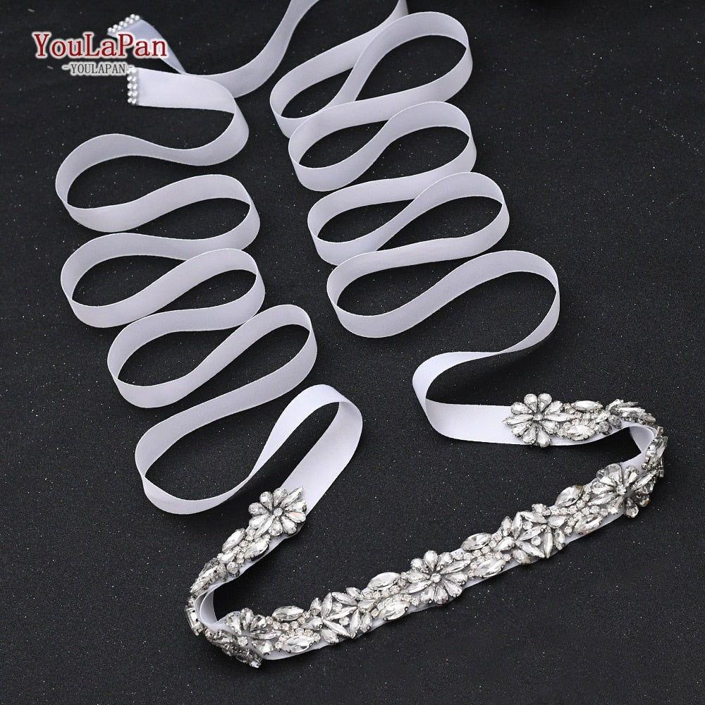 Wedding Dress Belt Rhinestone Sash Belt Crystal Beaded - Frimunt Clothing Co.