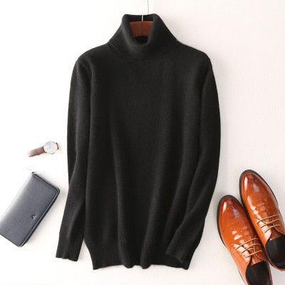 Super Warm 100% Cashmere Turtleneck Sweater Men Clothes 2022 Autumn Winter Knitted Pullover - Frimunt Clothing Co.