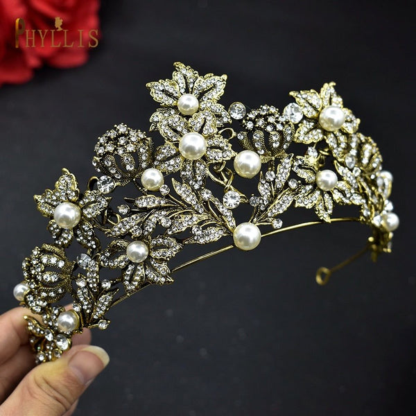 Baroque Crystal Bridal Crowns and Tiaras Hair Jewelry