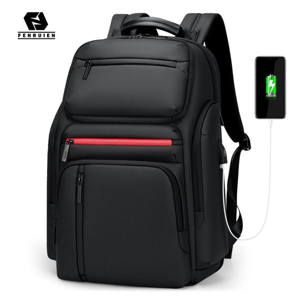 Fenruien Fashion Business Large Capacity Laptop Backpack Multi Function USB Charging Travel Backpack
