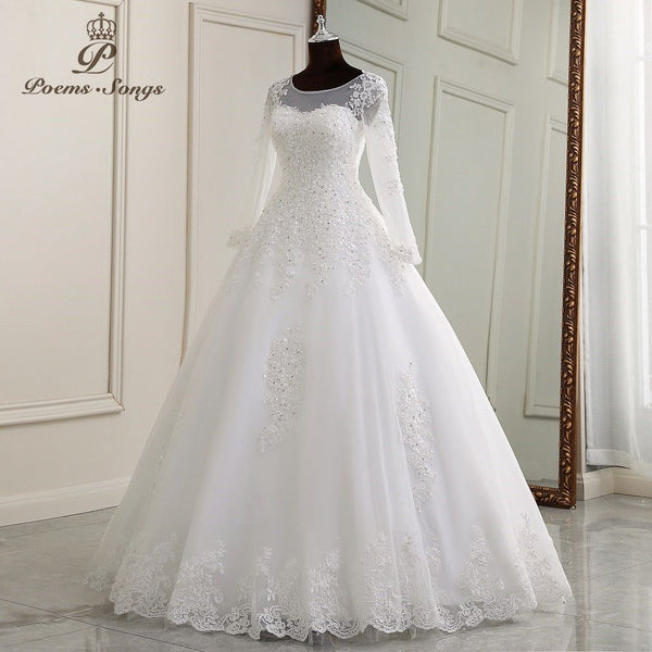 Alma Elegant Long Sleeves Wedding Dress - Frimunt Clothing Co.