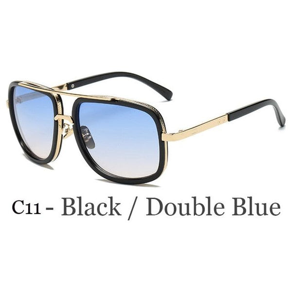 New Fashion Big Frame Men Colored Lens Retro High Quality Sunglasses 400 UV Protection