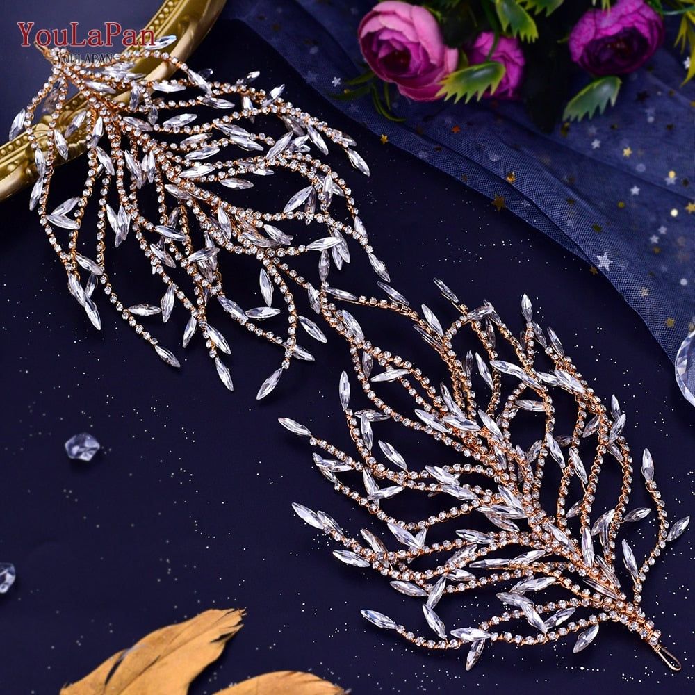Shiny Rhinestones Bridal Headband Wedding Hair Accessories Handmade - Frimunt Clothing Co.