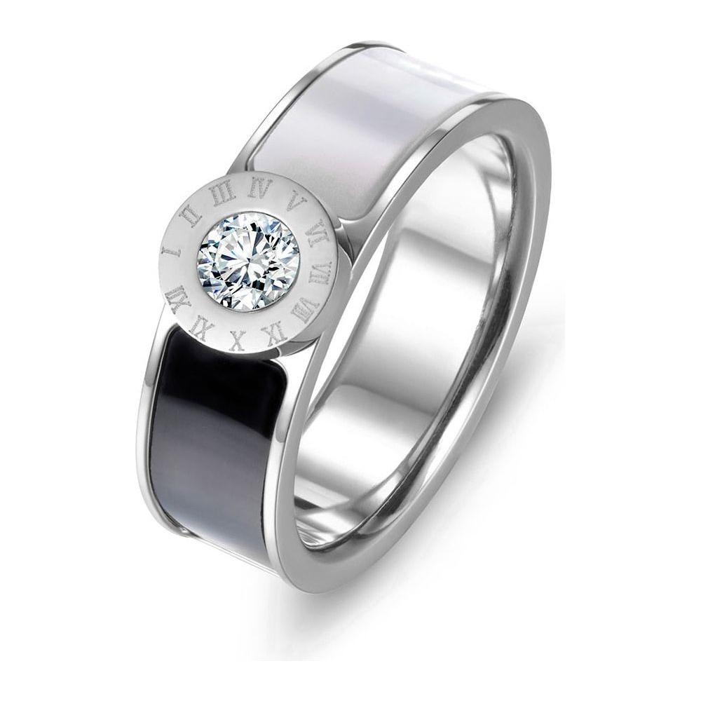 Classic Stainless Steel Fine Brand Jewelry Acrylic & Shell Roman Alphabet Rings  R17033 - Frimunt Clothing Co.