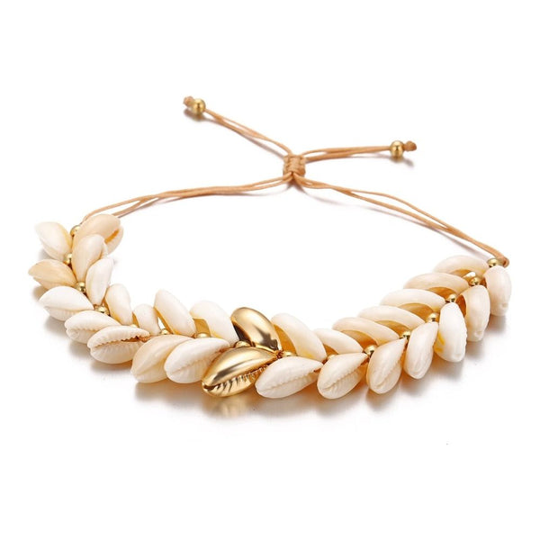TAUAM Boho Puka Sea Shell Bracelet Wax Rope Adjustable Summer Natural Jewelry - Frimunt Clothing Co.