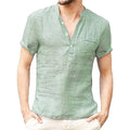 Summer Men's Short-Sleeved Cotton Linen T-shirt Breathable S-3XL - Frimunt Clothing Co.