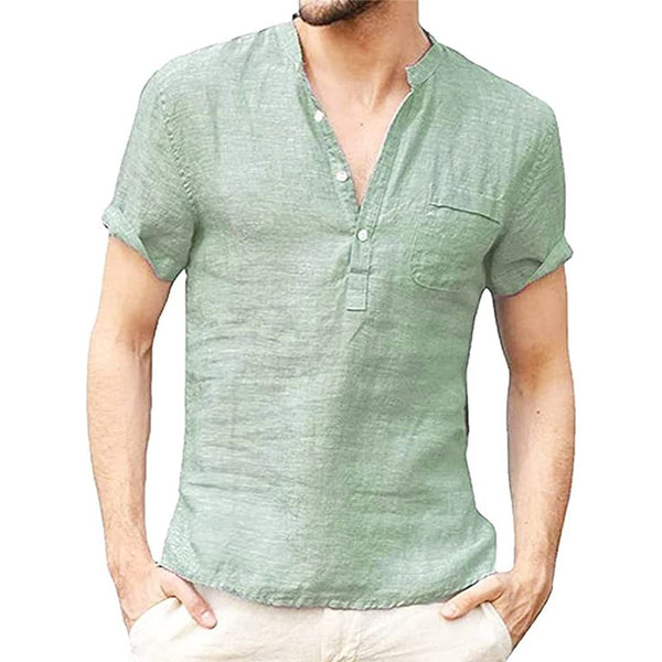 Summer Men's Short-Sleeved Cotton Linen T-shirt Breathable S-3XL - Frimunt Clothing Co.