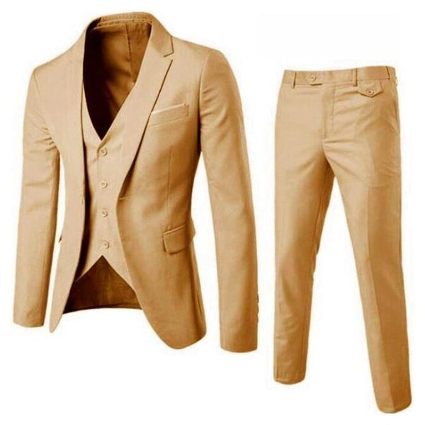 Men's Dress Suits Slim Fit Male Clothing (Jacket+Pants+Vest) 3Pcs