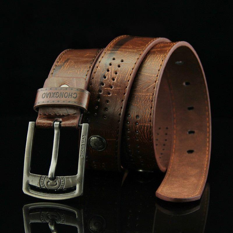 New High Quality Needle Buckle Style Leisure Men's Belt Rivet Eco Leather 4 Colors - Frimunt Clothing Co.