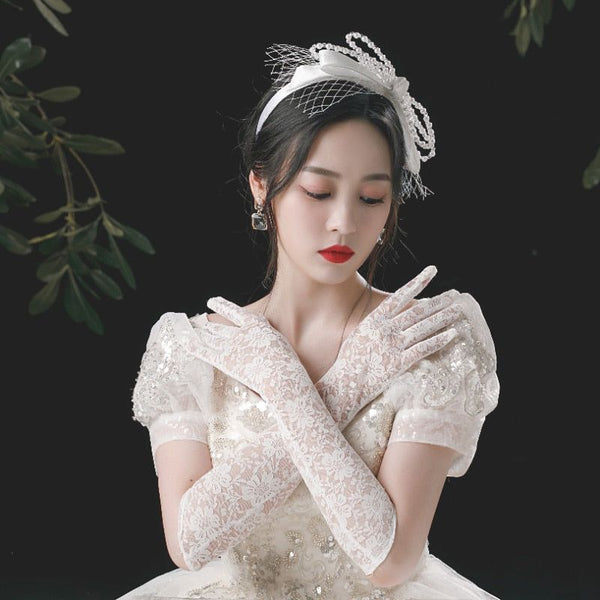 Full Finger Lace Bridal Long Gloves - Frimunt Clothing Co.