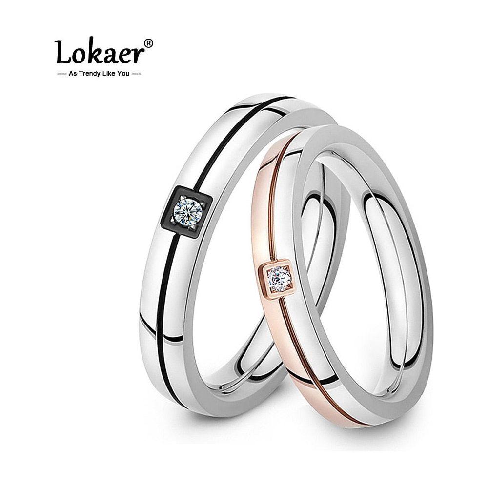 Mosaic Cubic Zirconia Ring Stainless Steel Shining Crystal Couple Rings Forever Love For Romantic Gift R19102 - Frimunt Clothing Co.