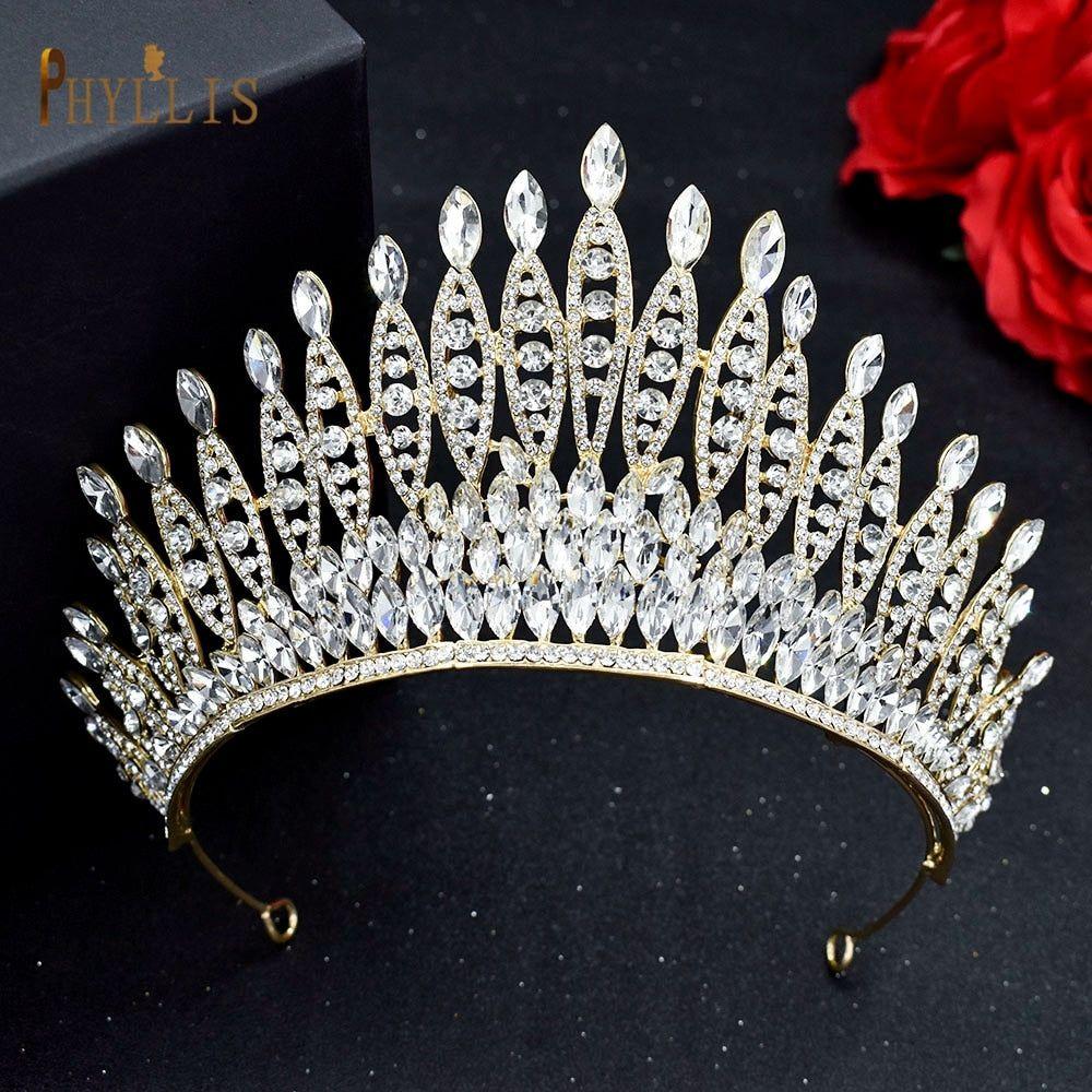 Luxury Bridal Crown Pageant Diadem Handmade Bridal Hair Jewelry - Frimunt Clothing Co.