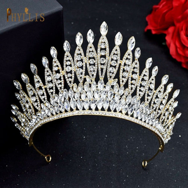 Luxury Bridal Crown Pageant Diadem Handmade Bridal Hair Jewelry - Frimunt Clothing Co.