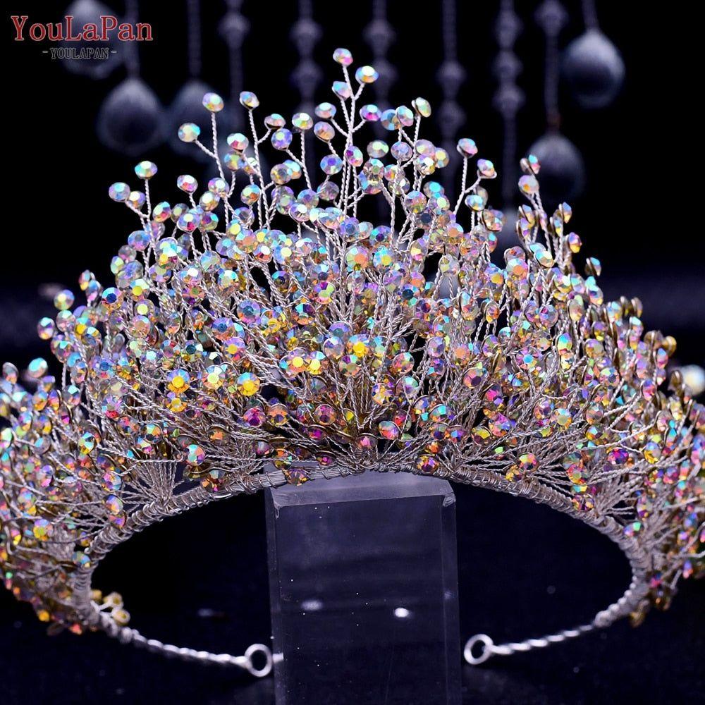 Colorful Rhinestone Bridal Jewelry Luxury Crystal Bridal Crown Tiaras - Frimunt Clothing Co.
