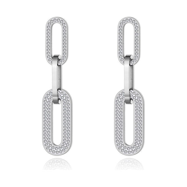 Fashion Original Design Titanium Steel Geometry Thick Chain Earrings Bohemia CZ Crystal Party Jewelry For Women E20139 - Frimunt Clothing Co.