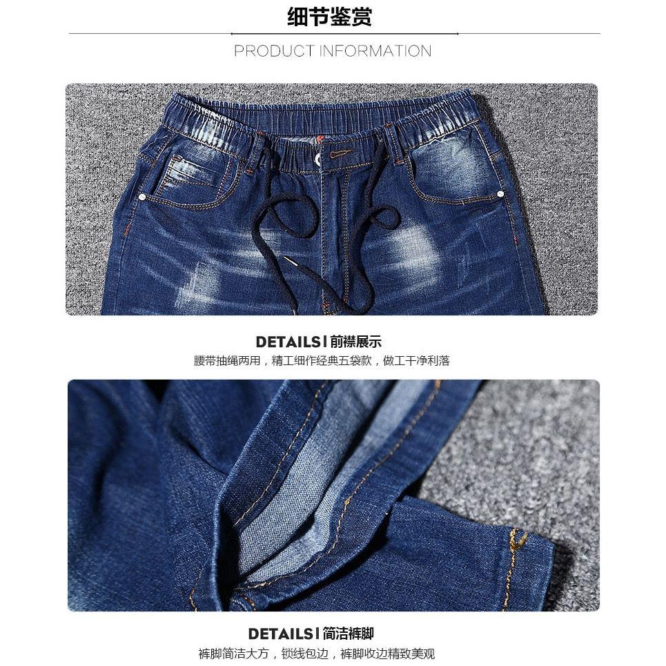 Plus Size Men's Denim Short Pants12XL 13XL 14XL Summer Stretch Straight Cut Jeans - Frimunt Clothing Co.