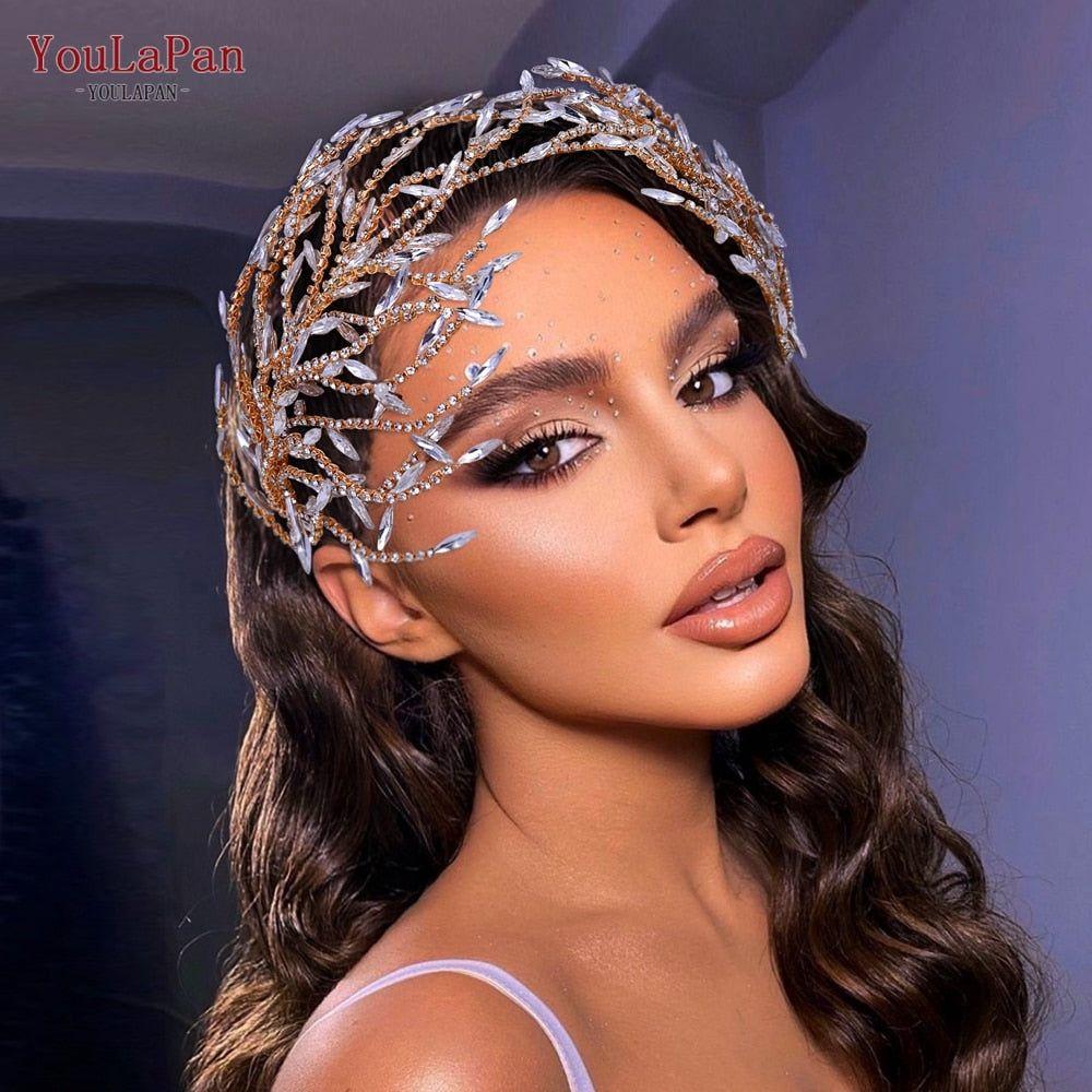 Shiny Rhinestones Bridal Headband Wedding Hair Accessories Handmade - Frimunt Clothing Co.