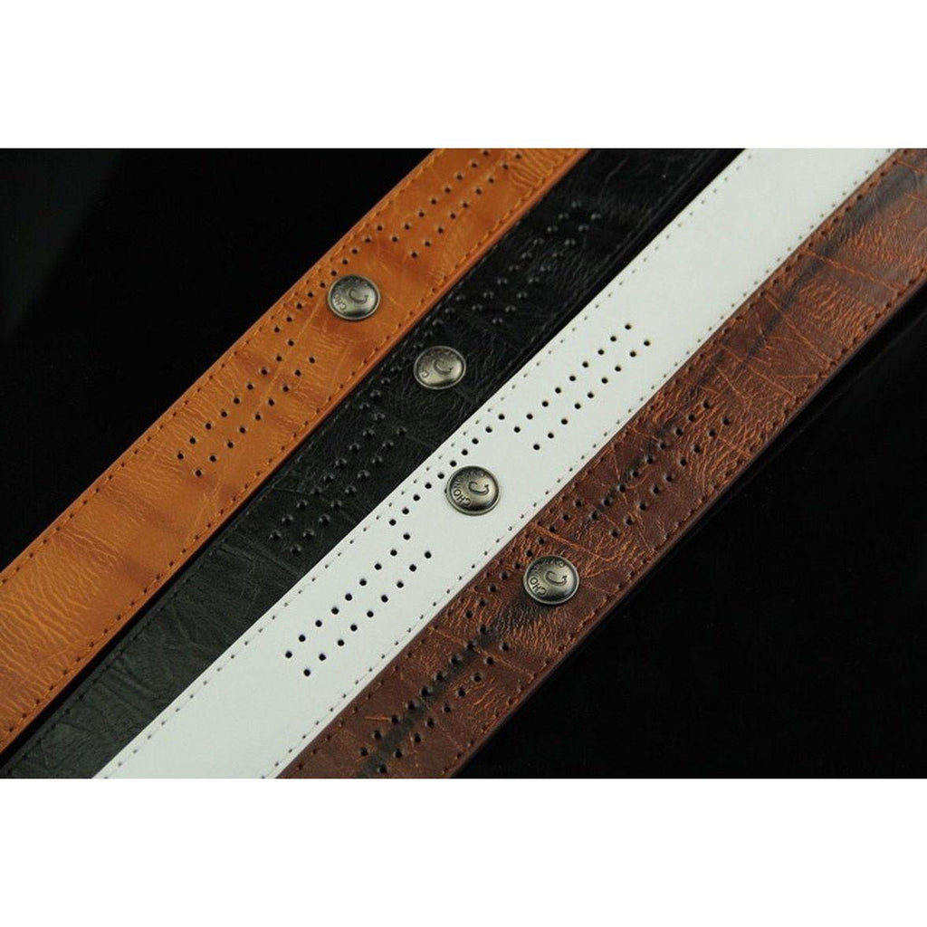 New High Quality Needle Buckle Style Leisure Men's Belt Rivet Eco Leather 4 Colors - Frimunt Clothing Co.
