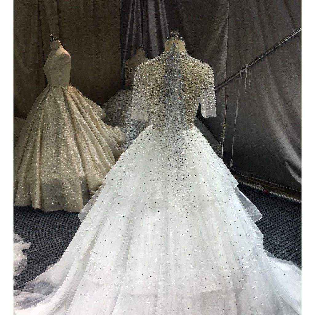 Whitney Wedding Collection White Ivory Rhinestones Shiny Crystals Luxury Wedding Veils - Frimunt Clothing Co.