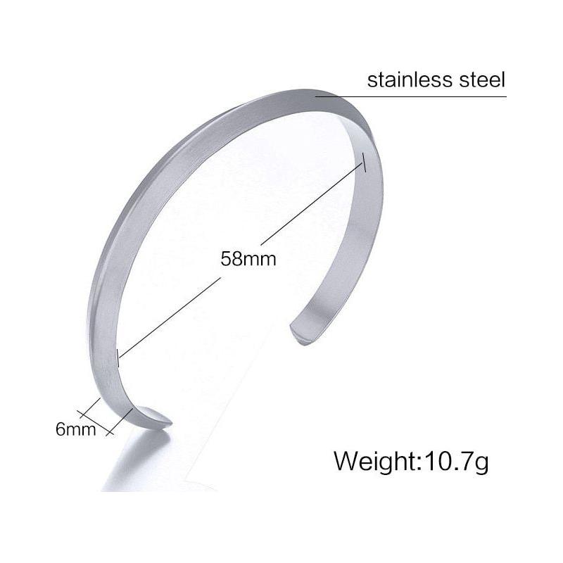 ZORCVENS Women 8mm Width Surface Cuff Bracelet Stainless Steel Bracelet Silver/Gold/Black/Rose Gold Colors - Frimunt Clothing Co.