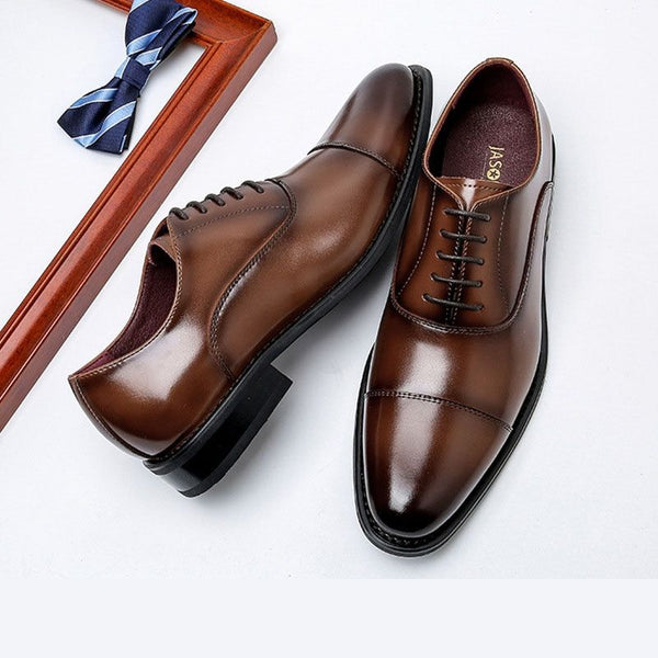 High Quality Italian Style Handmade Oxford Men's Dress Shoes Genuine Cow Leather