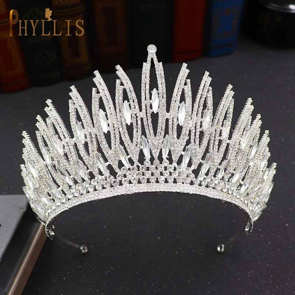 Luxury Bridal Crown Pageant Diadem Handmade Bridal Hair Jewelry - Frimunt Clothing Co.