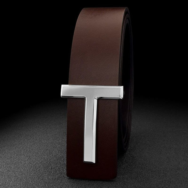 New Men's Belt High Quality Fashion Designer Belts Letter Buckle Genuine Leather - Frimunt Clothing Co.