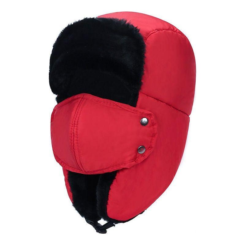Women's Unisex Snow Very Warm Winter Hat Ears Protection Face Faux Fur Bomber Cap With Ear Flaps Windproof Mask Cold Hunting Hats - Frimunt Clothing Co.