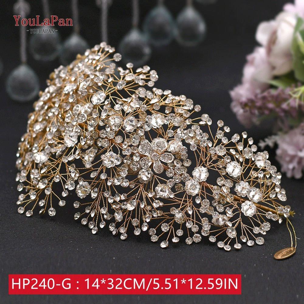 Bride Crown/Hair Vine With Rhinestones Luxury Bridal Headwear Accessories - Frimunt Clothing Co.