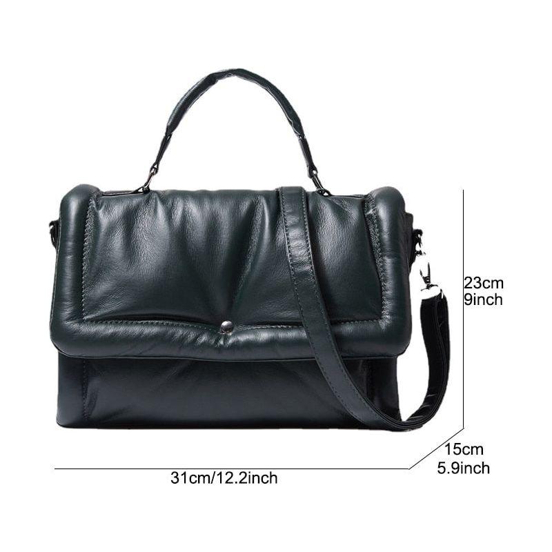 Designer Brand Padded Women's Handbag Down/Cotton Filled Shoulder Crossbody Luxury Eco Leather Messenger  Bag - Frimunt Clothing Co.