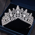 Baroque Vintage Silver or Gold Crystal Flowers Beads Tiaras - Frimunt Clothing Co.