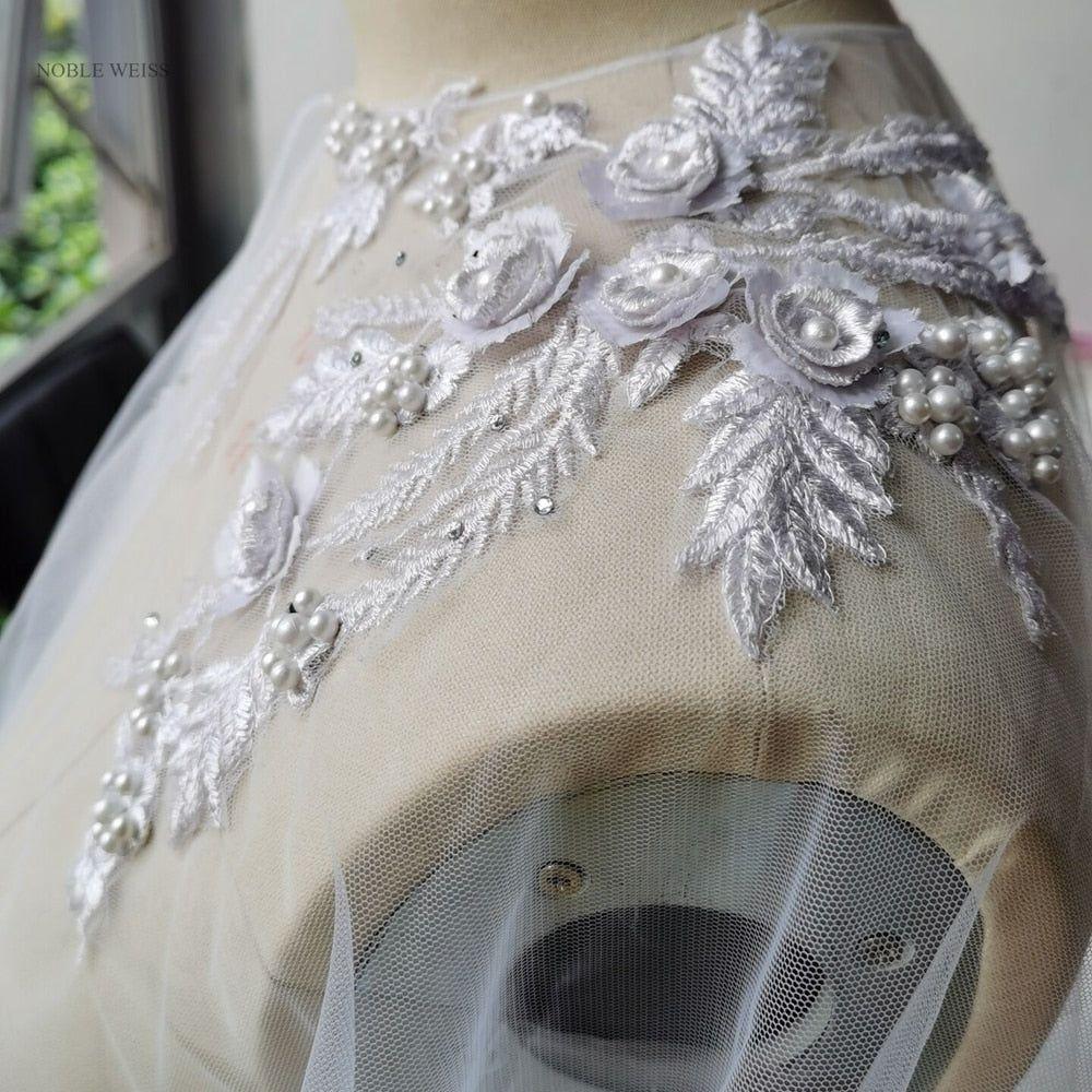 Soft Tulle Wedding Cape Shoulder Appliques Bridal Bolero Jacket - Frimunt Clothing Co.