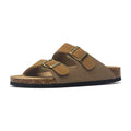 Summer Men's Cork Sandals Genuine Suede Leather Mule Clogs With Two Buckle Beach Slides Birkenstock Style For Men Sizes up to 45 - Frimunt Clothing Co.