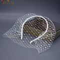 Bridal Birdcage Blusher Veil Crystals Face Veils Fascinator - Frimunt Clothing Co.