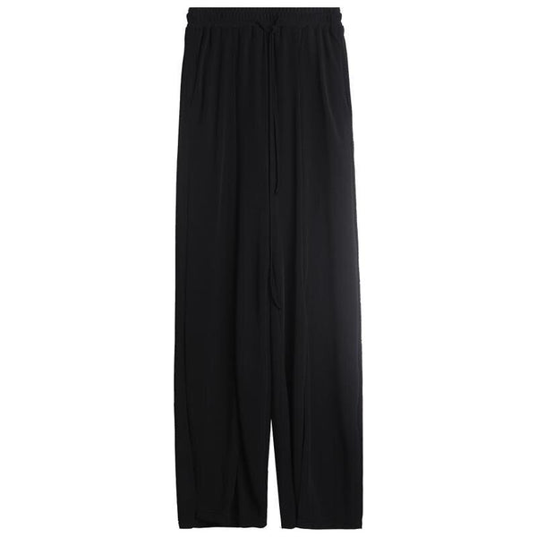 Elegant Wide Leg Women Spring Summer Solid Color Front Split High Waist Pants - Frimunt Clothing Co.