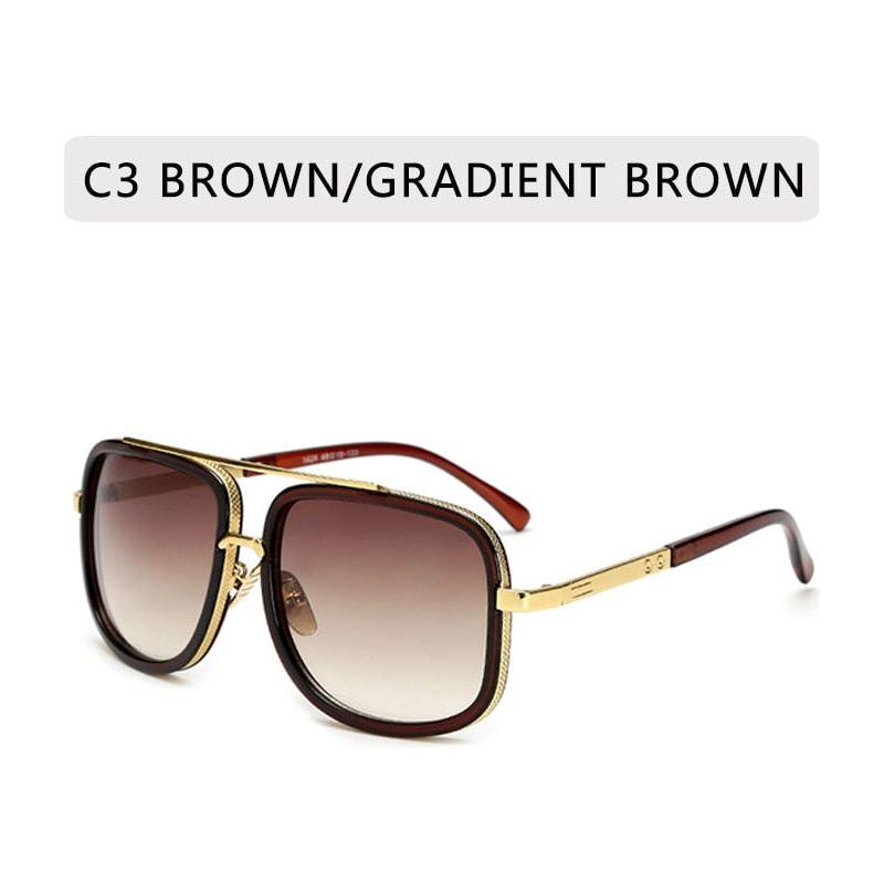 New Fashion Big Frame Men Colored Lens Retro High Quality Sunglasses 400 UV Protection - Frimunt Clothing Co.