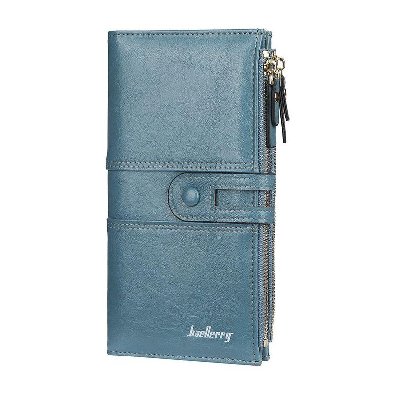New Hot Women's Long Wallet Top Quality Leather Double Zipper With or Without Name Engraving - Frimunt Clothing Co.