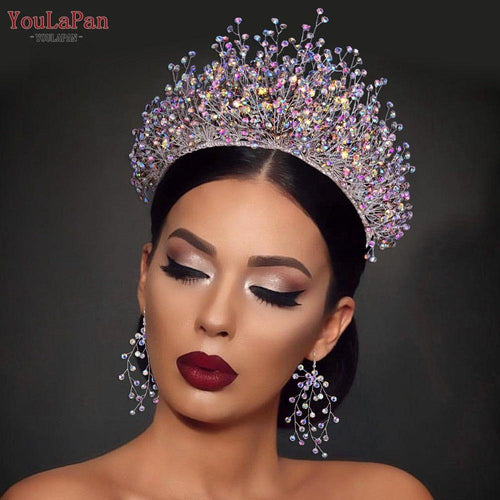 Colorful Rhinestone Bridal Jewelry Luxury Crystal Bridal Crown Tiaras - Frimunt Clothing Co.