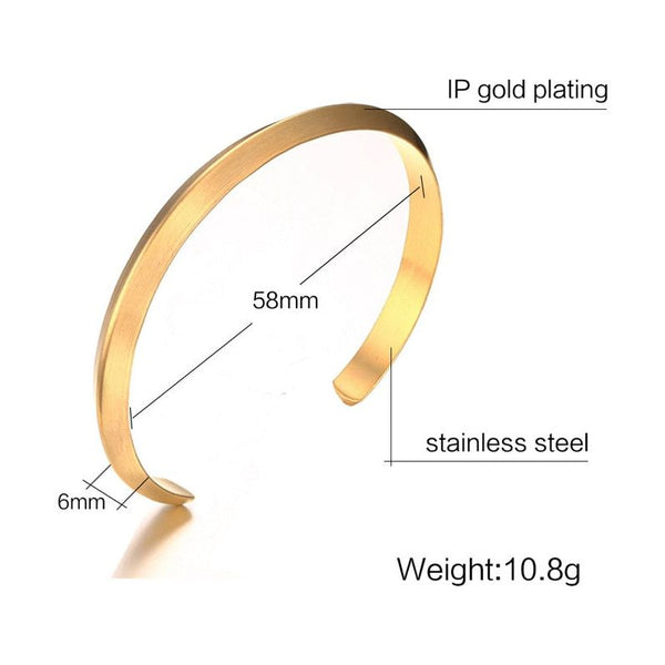 ZORCVENS Unisex Bracelet Cuff Stainless Steel Silver/Gold/Black/Rose Gold - Frimunt Clothing Co.