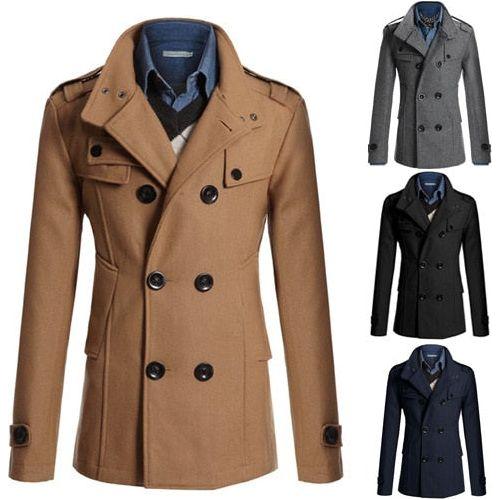 Men's Winter Coats Wool Blend Double Breasted Jackets - Frimunt Clothing Co.