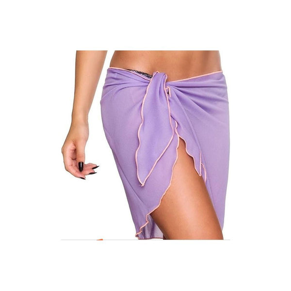 Women Beach Bikini Cover Up Solid Color Pareo Chiffon Wrap Skirt Sarong Beachwear - Frimunt Clothing Co.