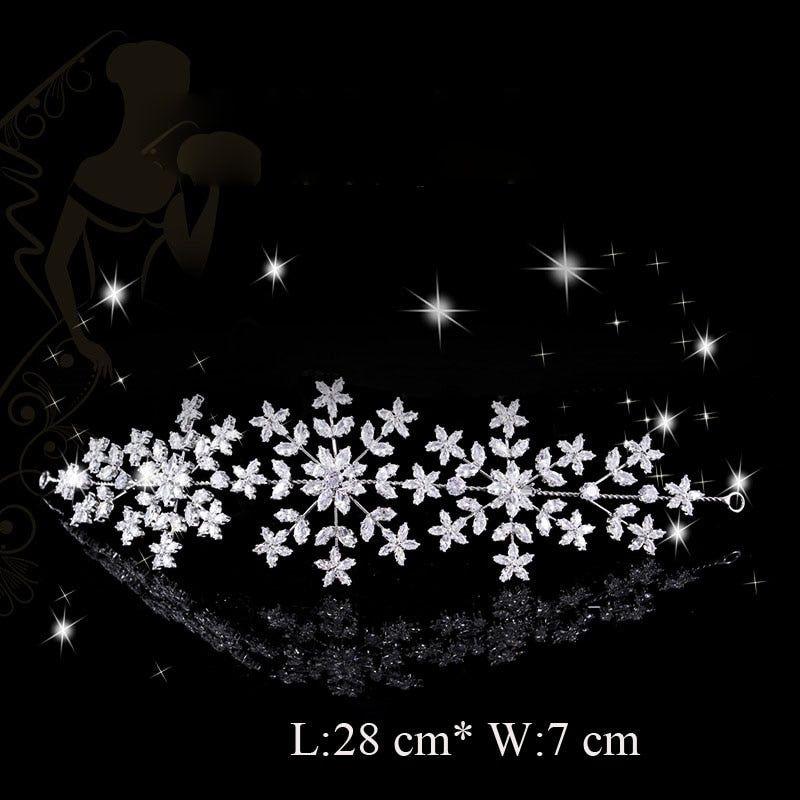 Luxury Flexible Full Cubic Zircon Bridal Tiara Headband Bride Bridesmaids Crown - Frimunt Clothing Co.