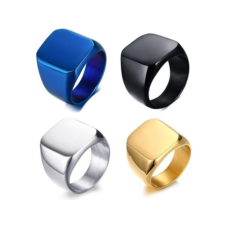 Vnox 18mm Men's Stainless Steel Big Rings Black Gold-color Rock Punk Biker Club Men Jewelry Anillos - Frimunt Clothing Co.