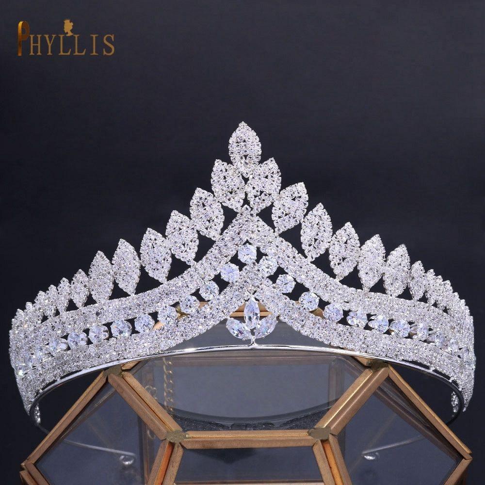 Zircon Princess Wedding Bridal Tiaras and Crowns Pageant Hair Jewelry Headpieces - Frimunt Clothing Co.
