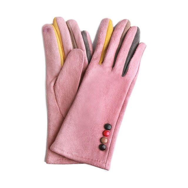 Fashion Women Winter Warm Suede Leather Touch Screen Glove Female Faux Rabit Fur Embroidery Plus velvet thick driving gloves H92 - Frimunt Clothing Co.