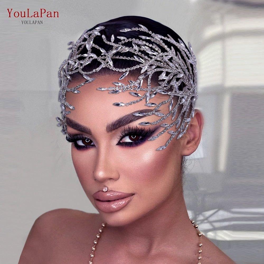 Shiny Rhinestones Bridal Headband Wedding Hair Accessories Handmade - Frimunt Clothing Co.