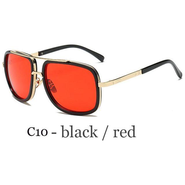 New Fashion Big Frame Men Colored Lens Retro High Quality Sunglasses 400 UV Protection - Frimunt Clothing Co.