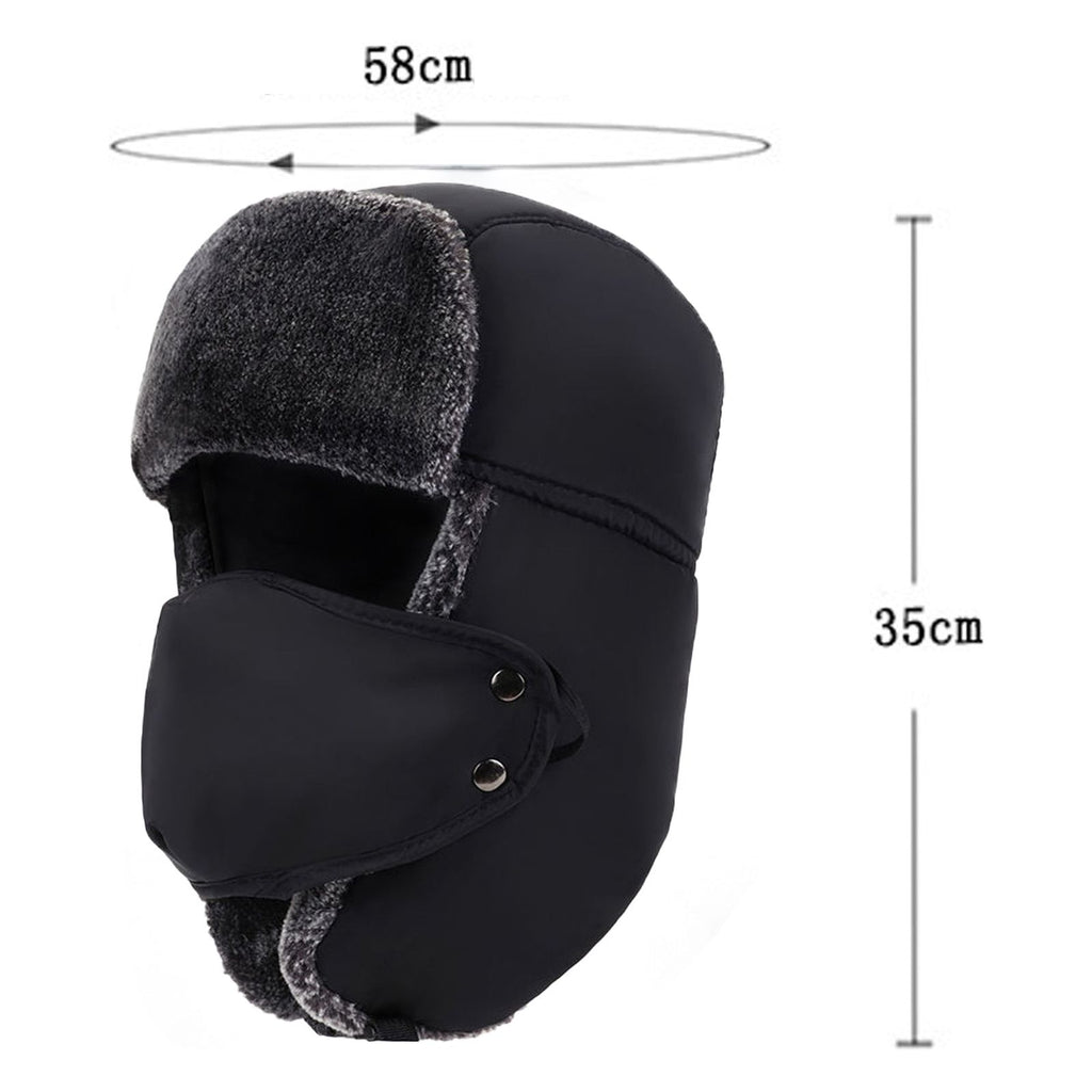 Women's Unisex Snow Very Warm Winter Hat Ears Protection Face Faux Fur Bomber Cap With Ear Flaps Windproof Mask Cold Hunting Hats - Frimunt Clothing Co.