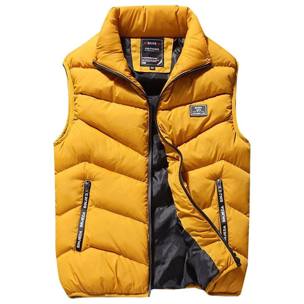Men's Vest Spring Warm Soft Casual Fashion Thick Cotton Padded Sleeveless Jacket