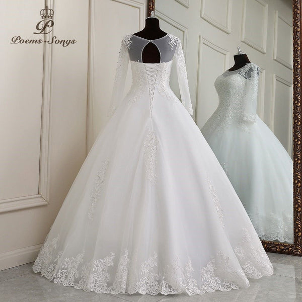 Alma Elegant Long Sleeves Wedding Dress - Frimunt Clothing Co.